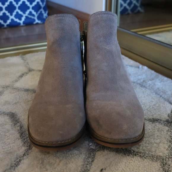 Blondo Waterproof Suede Taupe Booties - Picture 3 of 7